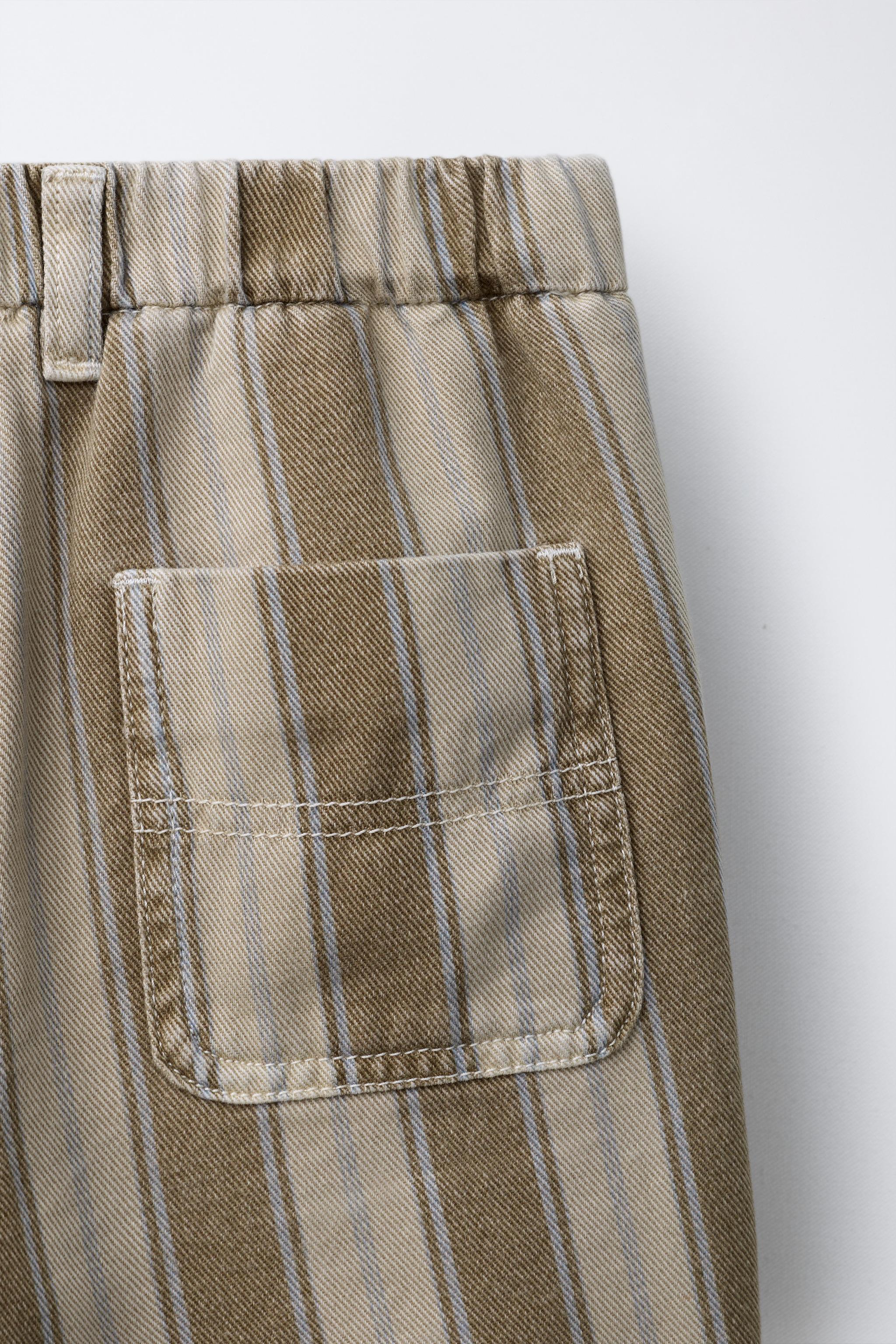 STRIPED WOOL BALLOON PANTS